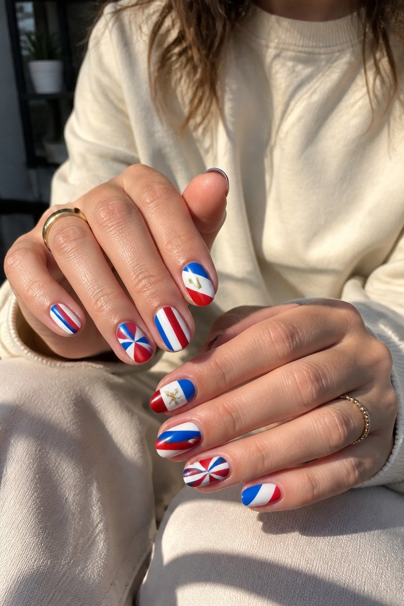 modern french flag art