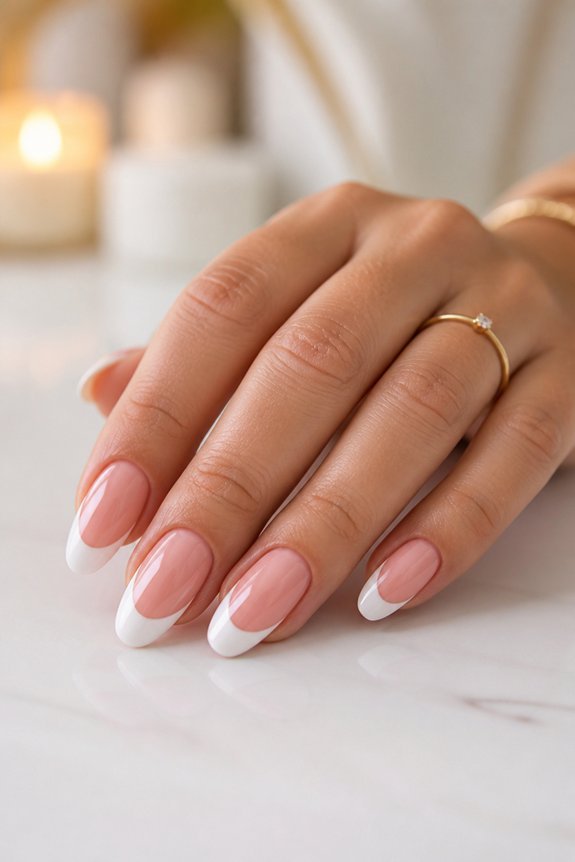 modern pink french manicure