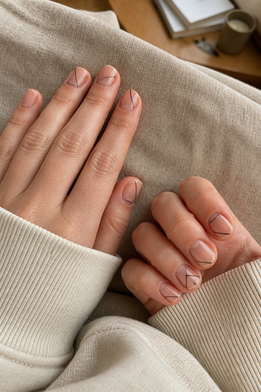 negative space geometric nails
