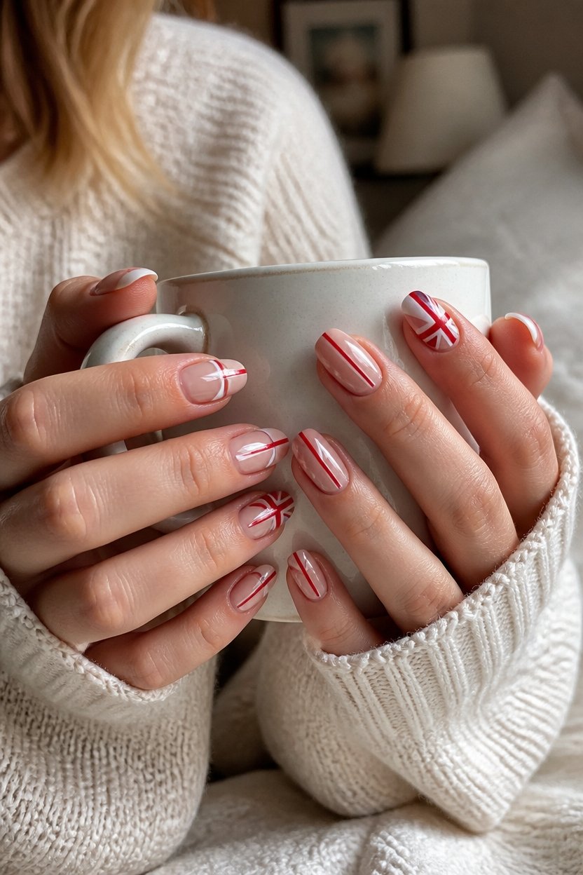 negative space patriotic nails
