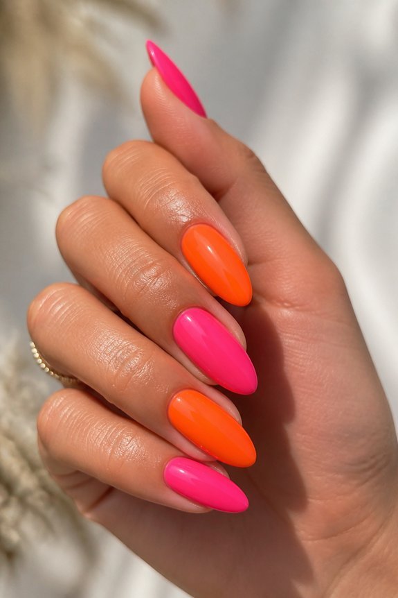 neon clash nail design