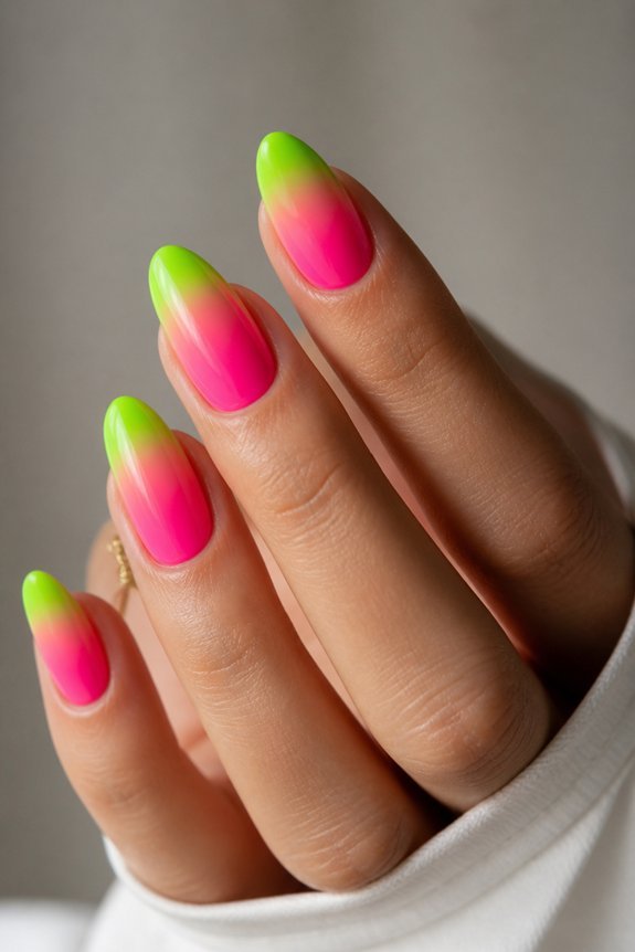 neon ombre nail design