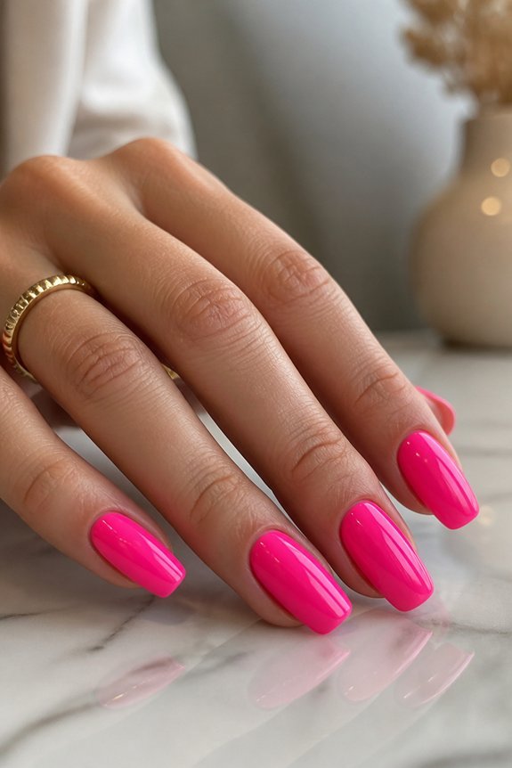 neon pink nail strips