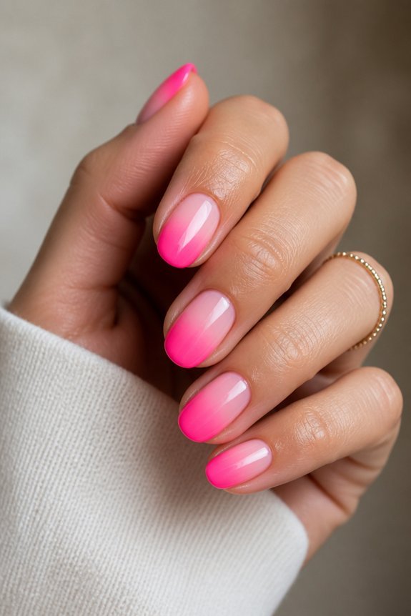 neon pink ombr technique