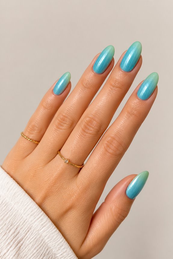ocean inspired almond nail designs