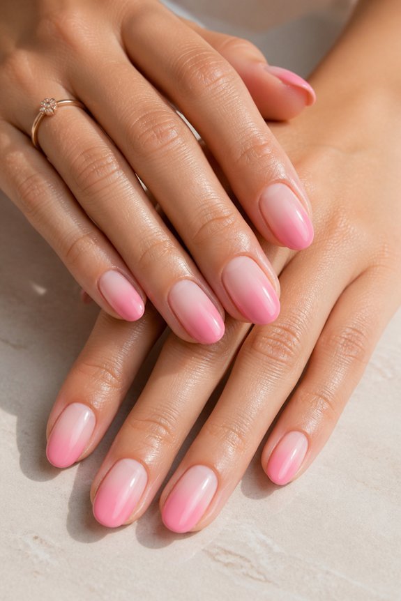 ombre gradient baby pink