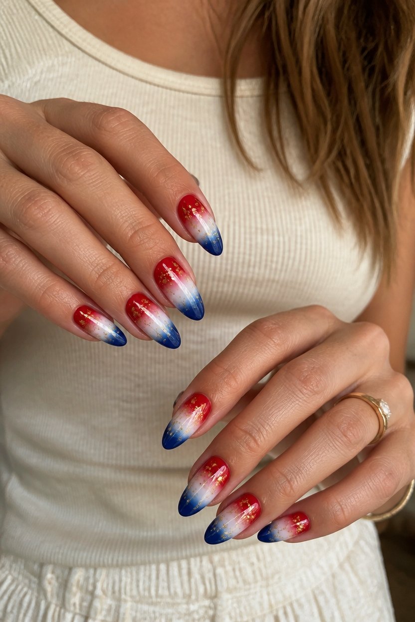 ombre patriotic nail art