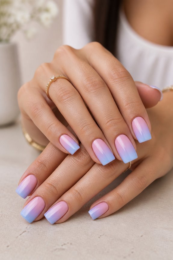 pastel gradient nail design
