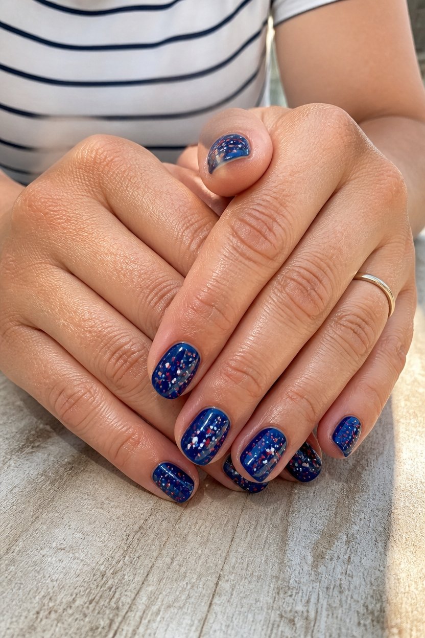 patriotic confetti nail design