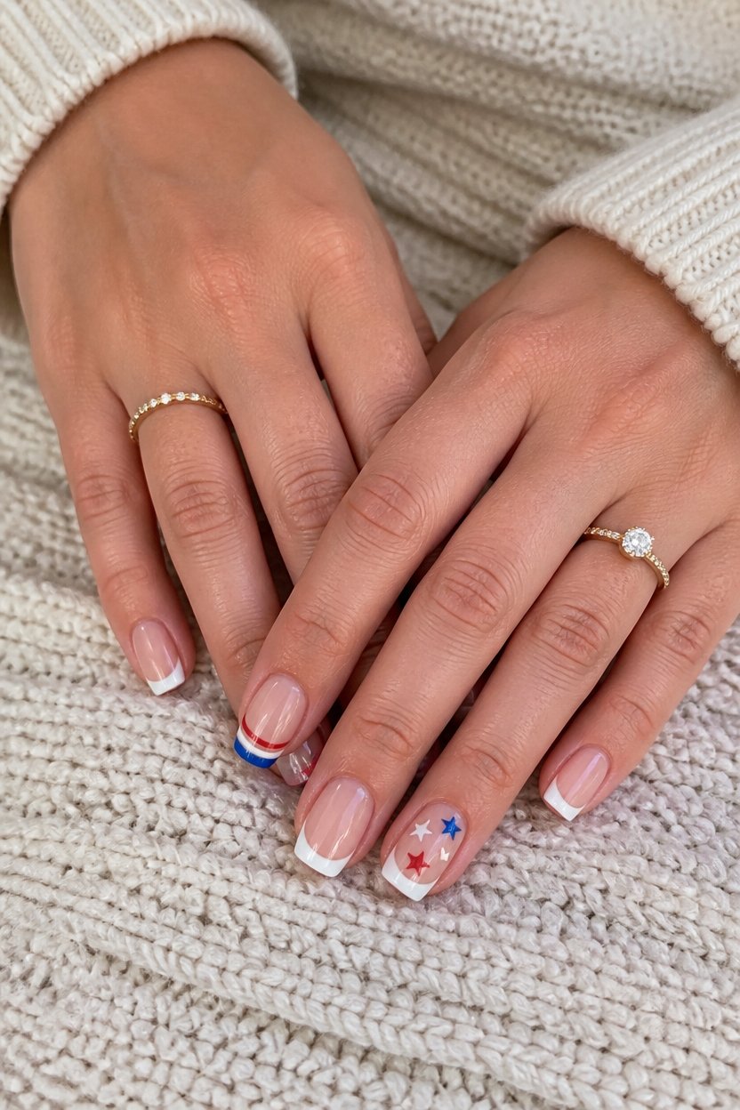 patriotic french manicure design
