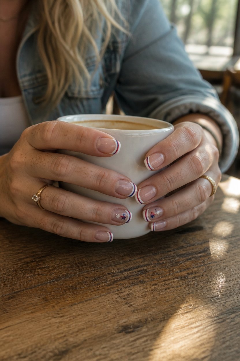 patriotic french tip nails
