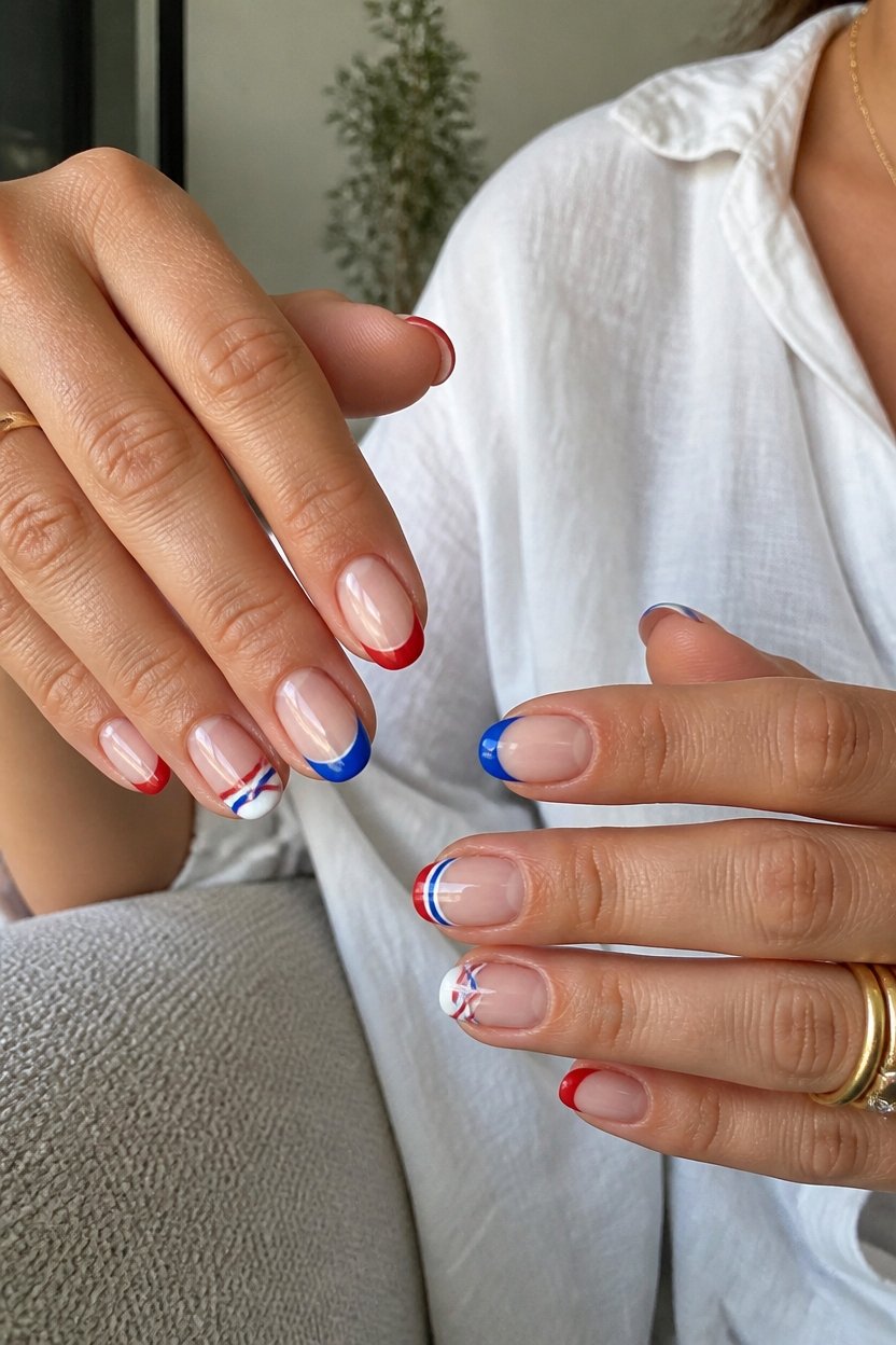 patriotic french tip nails