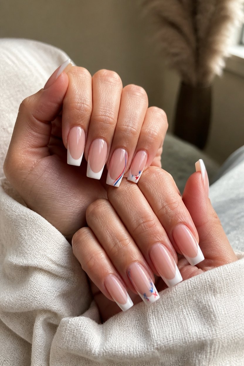 patriotic french tip nails