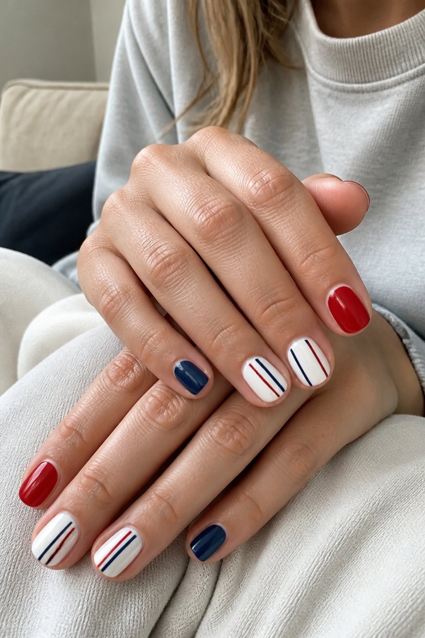 patriotic minimalist nail design