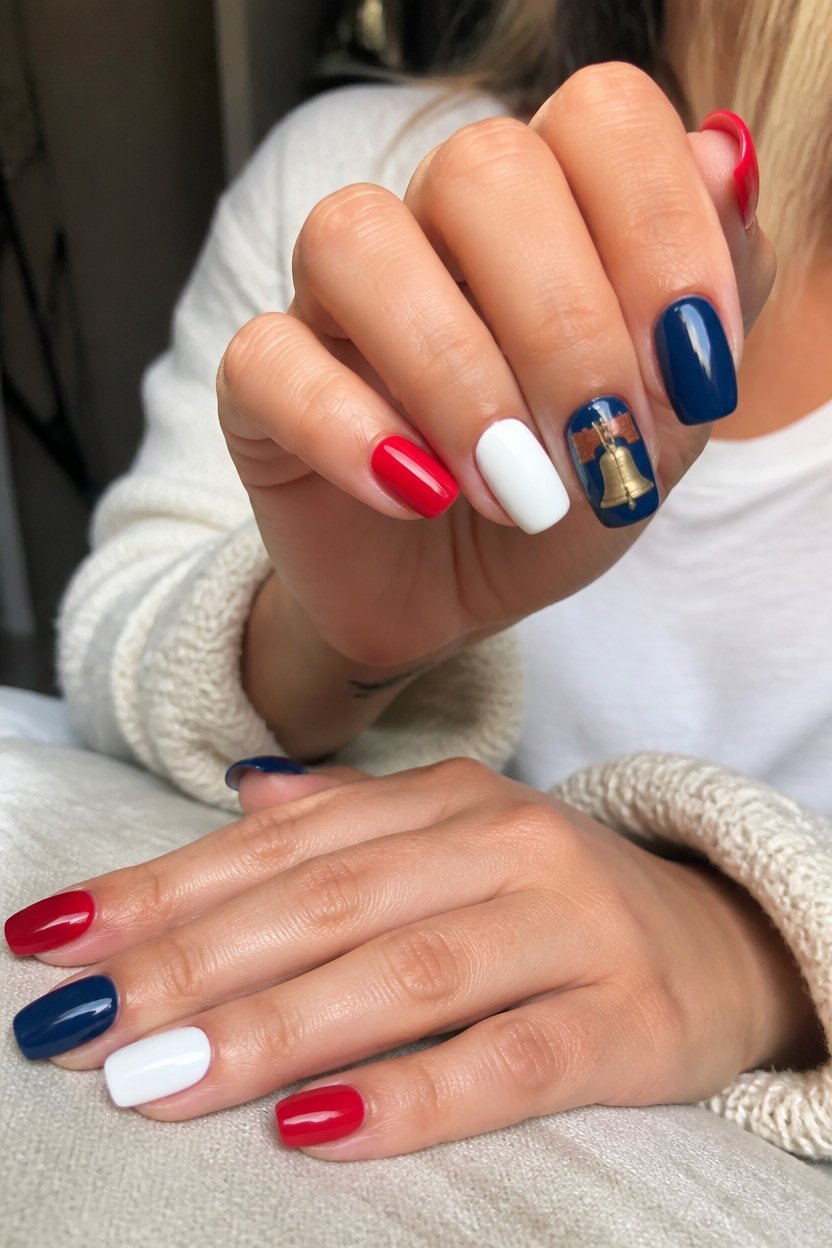 patriotic nail design accent
