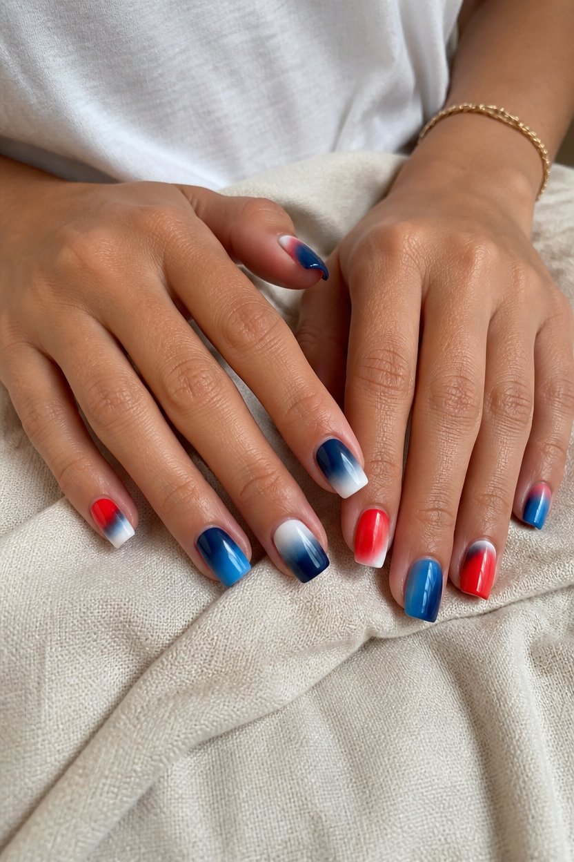patriotic ombre nail artistry