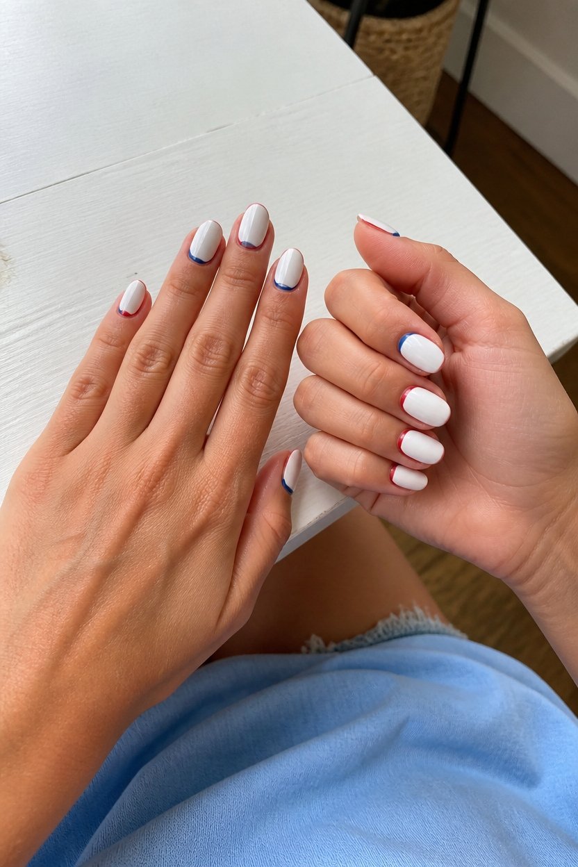patriotic reverse french manicure