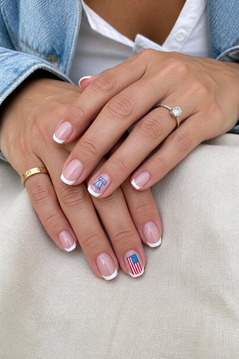 patriotic stamped nail art