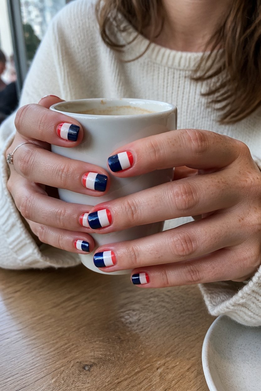 patriotic striped nail design