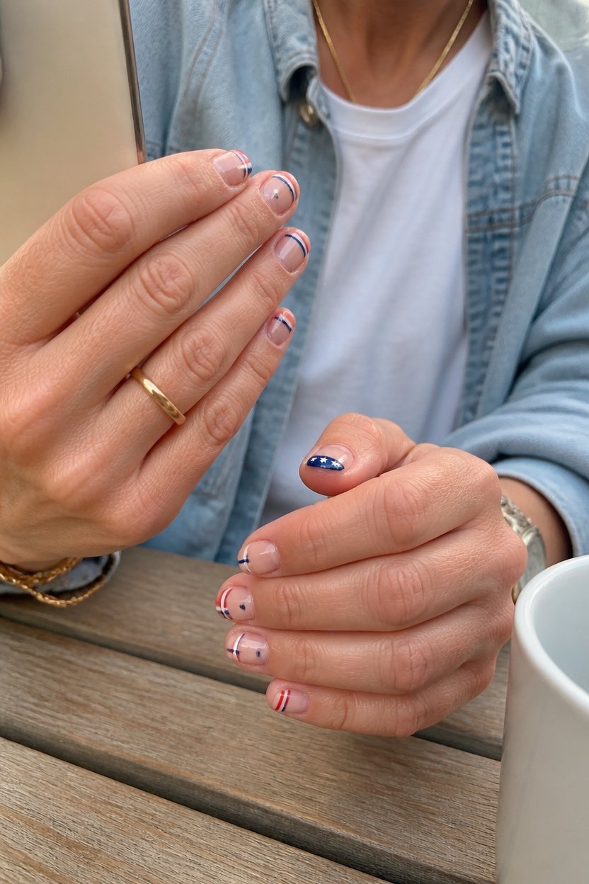 patriotic stripes nail design