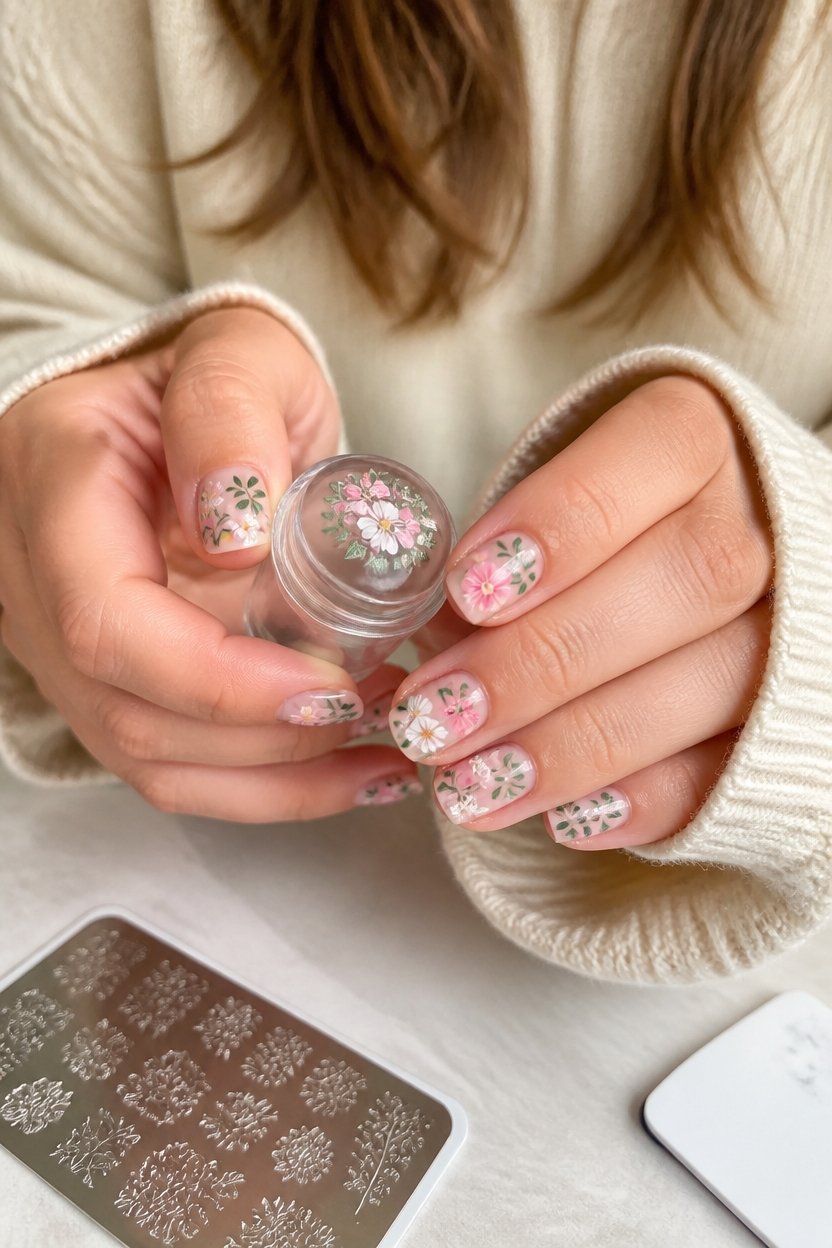 precision floral stamp technique