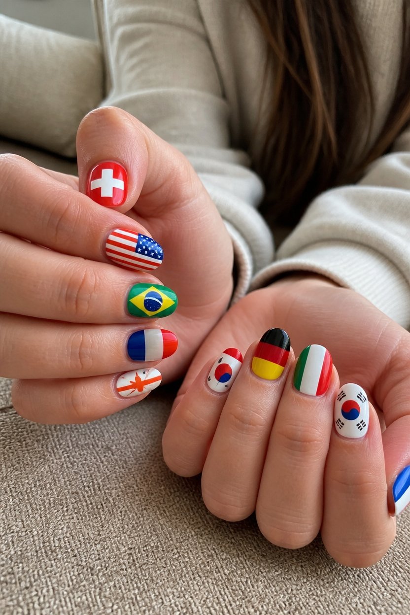 quick flag nail designs
