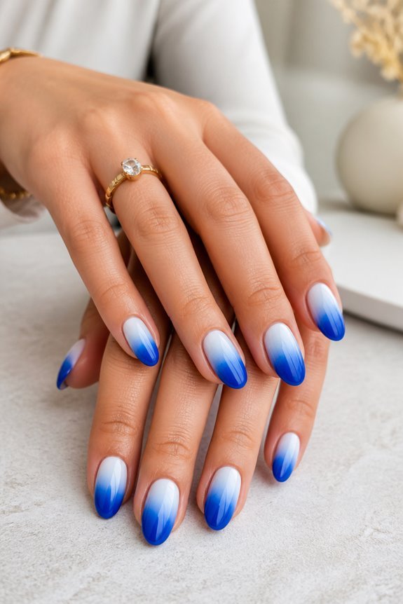 royal blue ombre nails