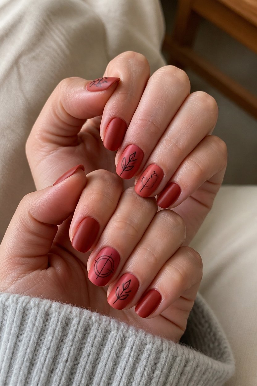 rust red minimalist design