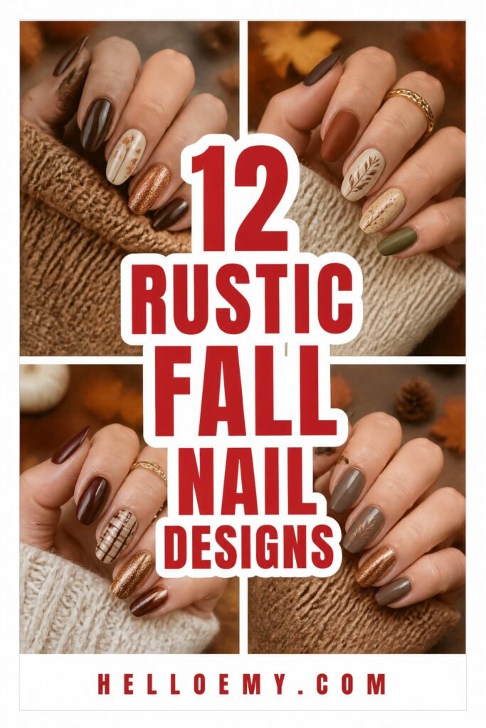 rustic autumn nail art