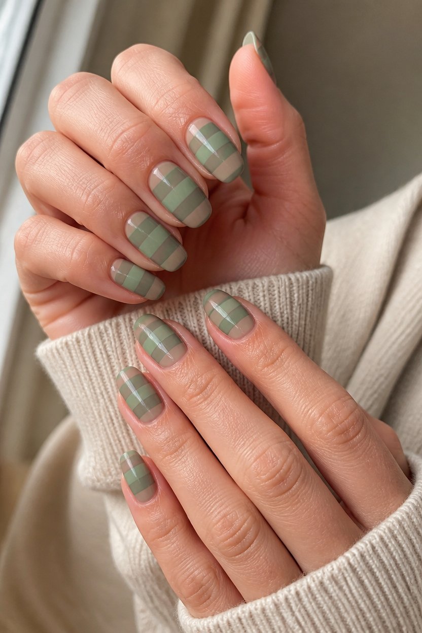 sage green taupe stripes