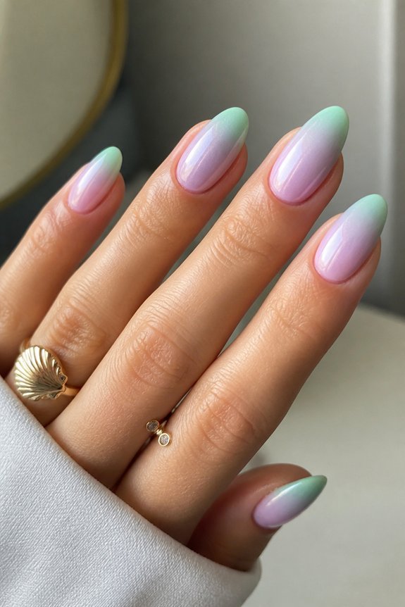 seafoam mauve gradient nails