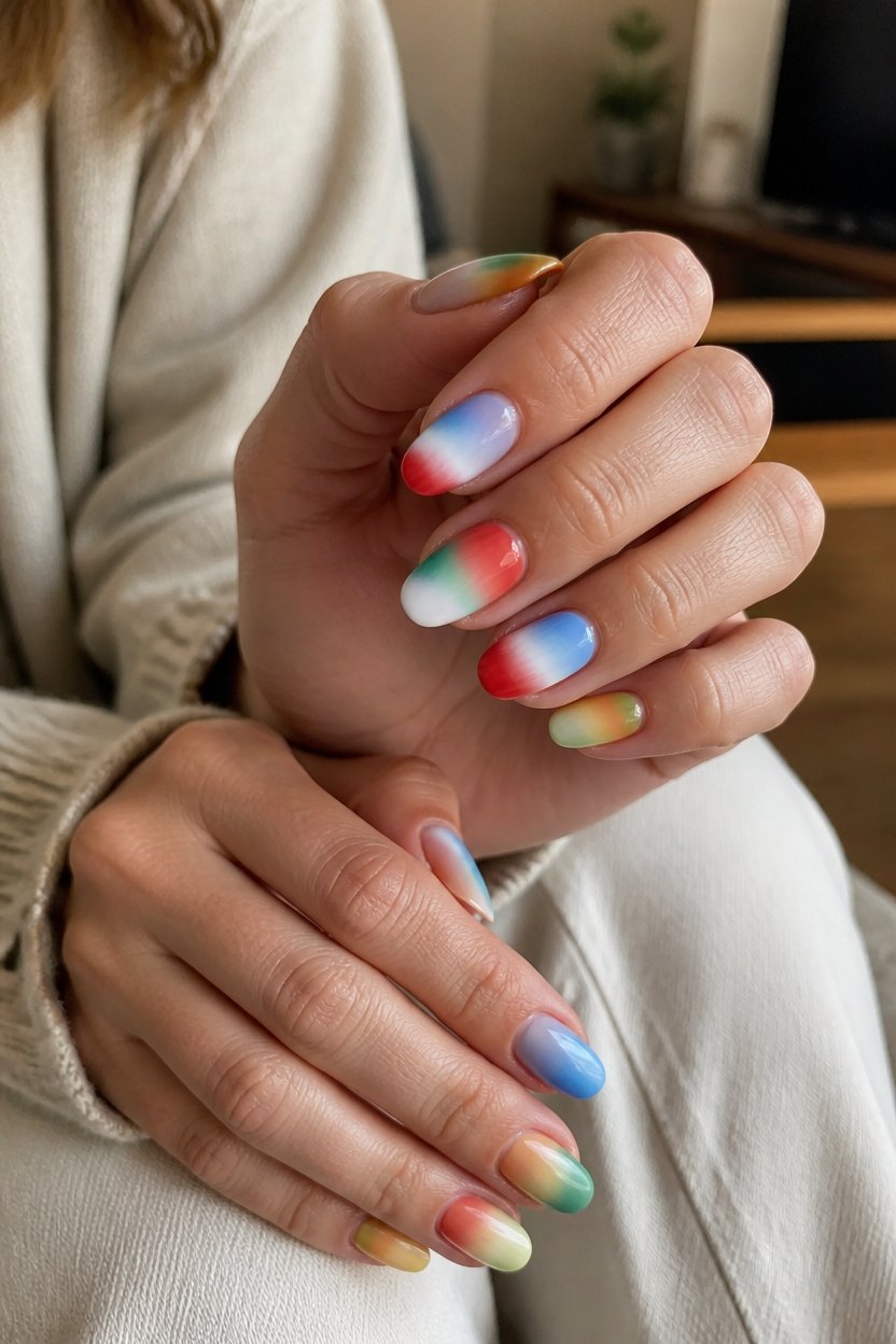 seamless patriotic gradient nails