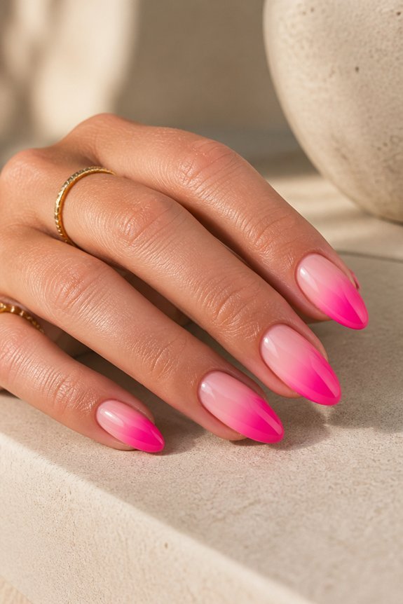 seamless pink ombre nails