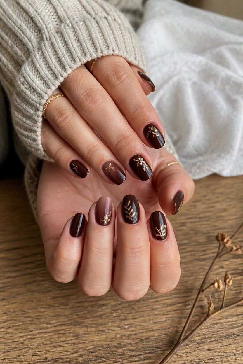 seasonal chocolate brown nails