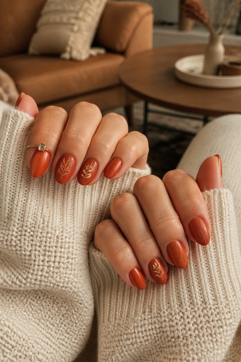 seasonal textured nail design