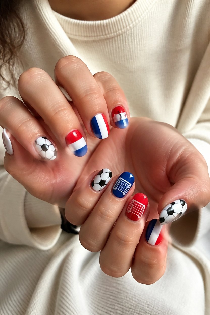 simple soccer nail designs