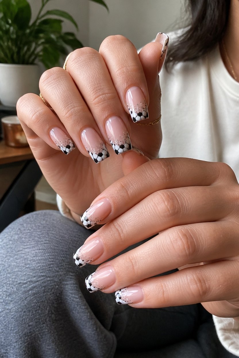 soccer ball french tips