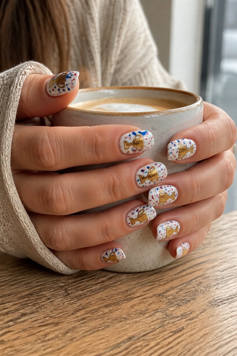 soccer trophy nail art