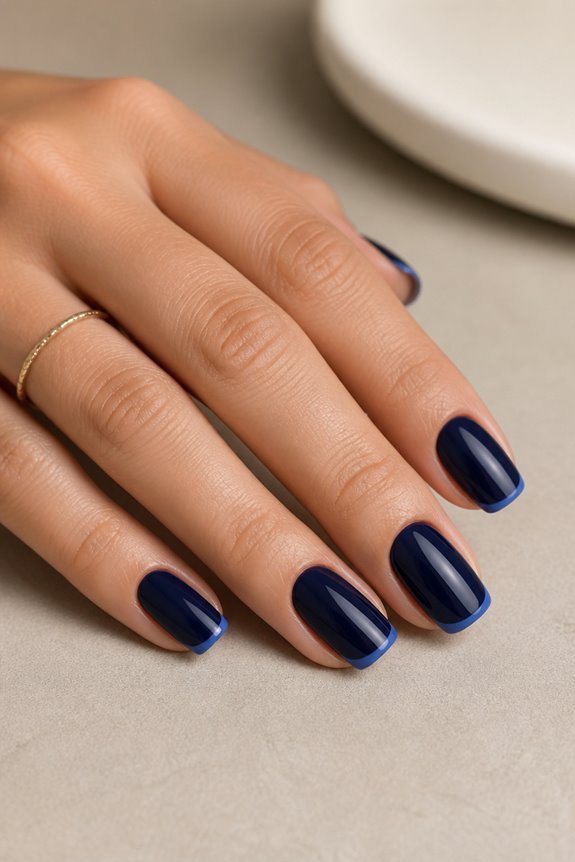 sophisticated deep navy manicure