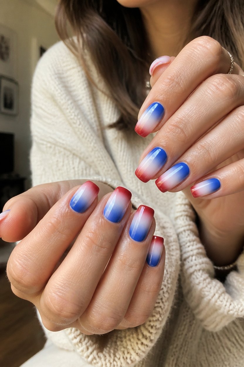 sophisticated french ombre nails