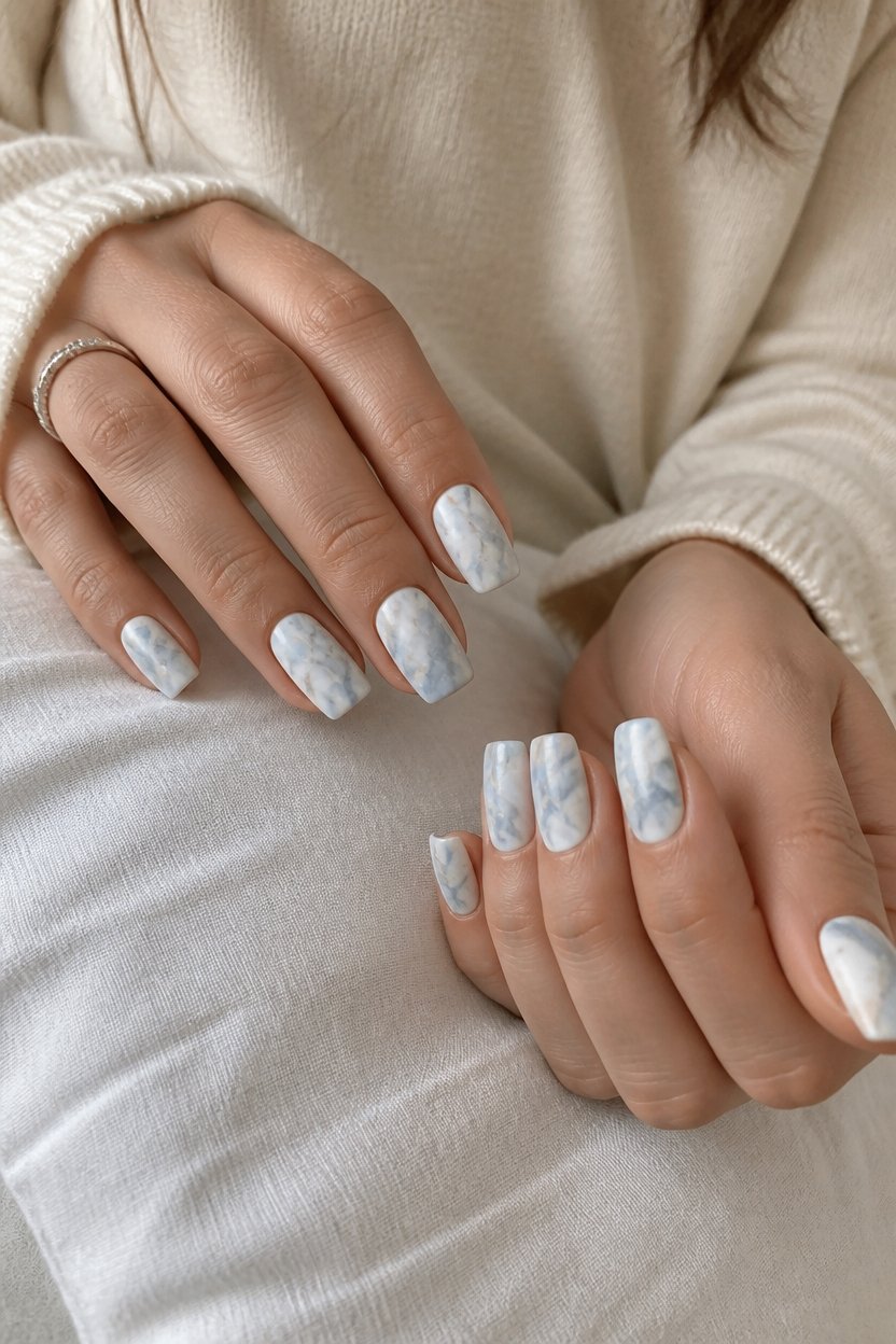 sophisticated marble nail art
