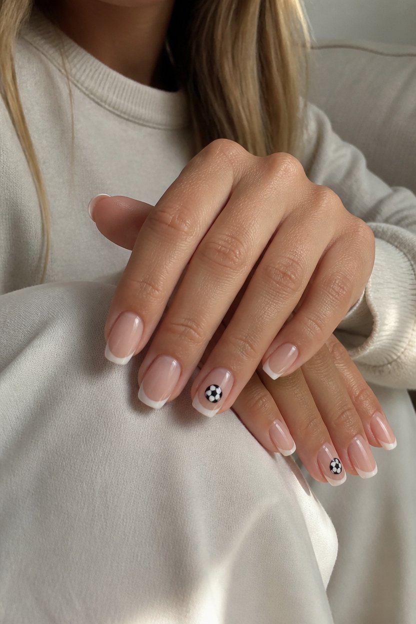 sophisticated minimalist soccer nails
