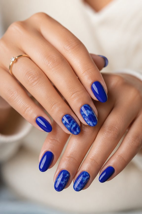 sophisticated royal blue marble
