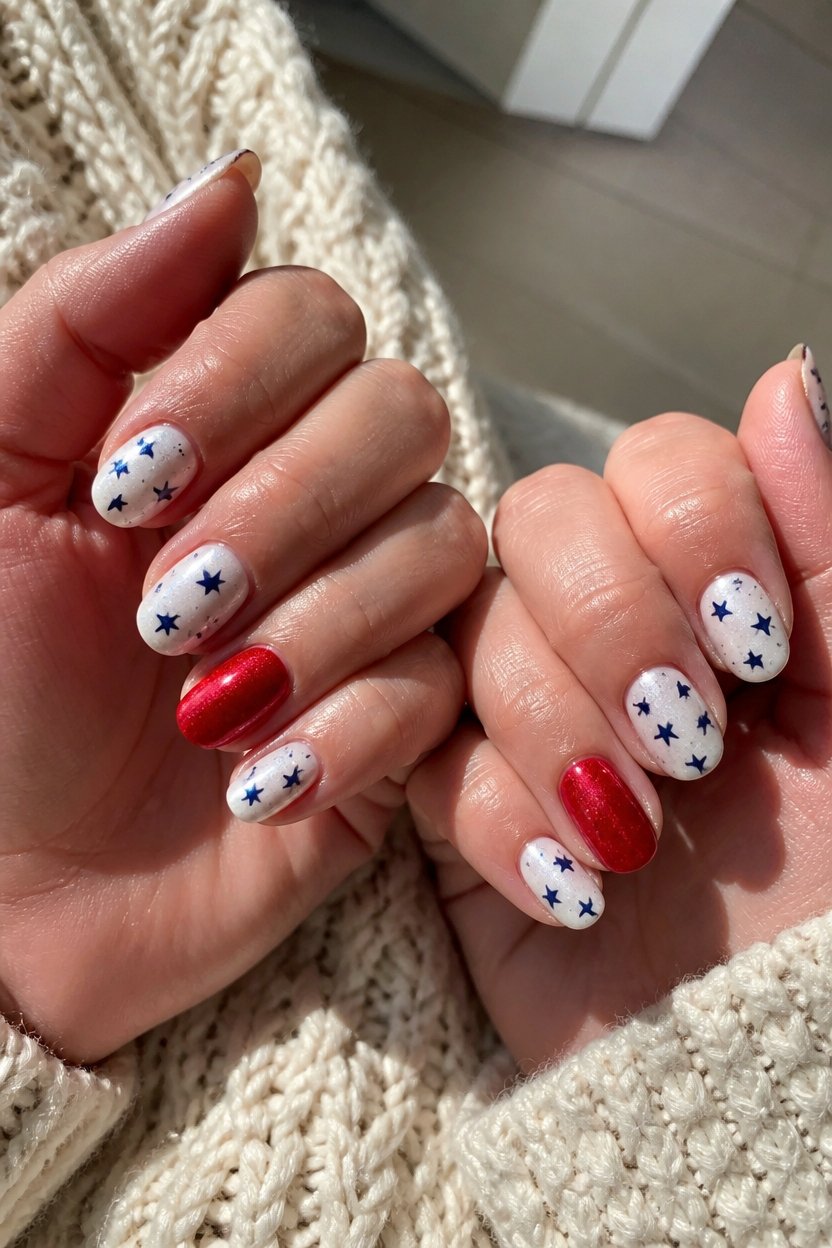 sparkling independence day nails