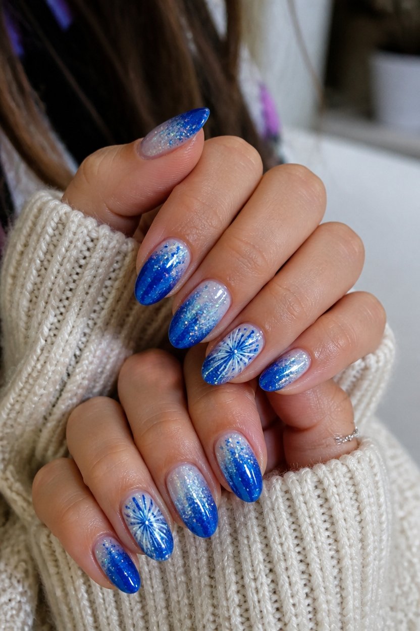 sparkling nails for game day