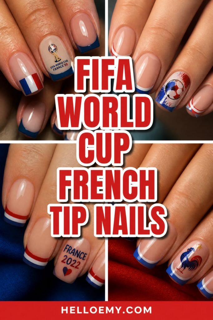 sporty french tip nails