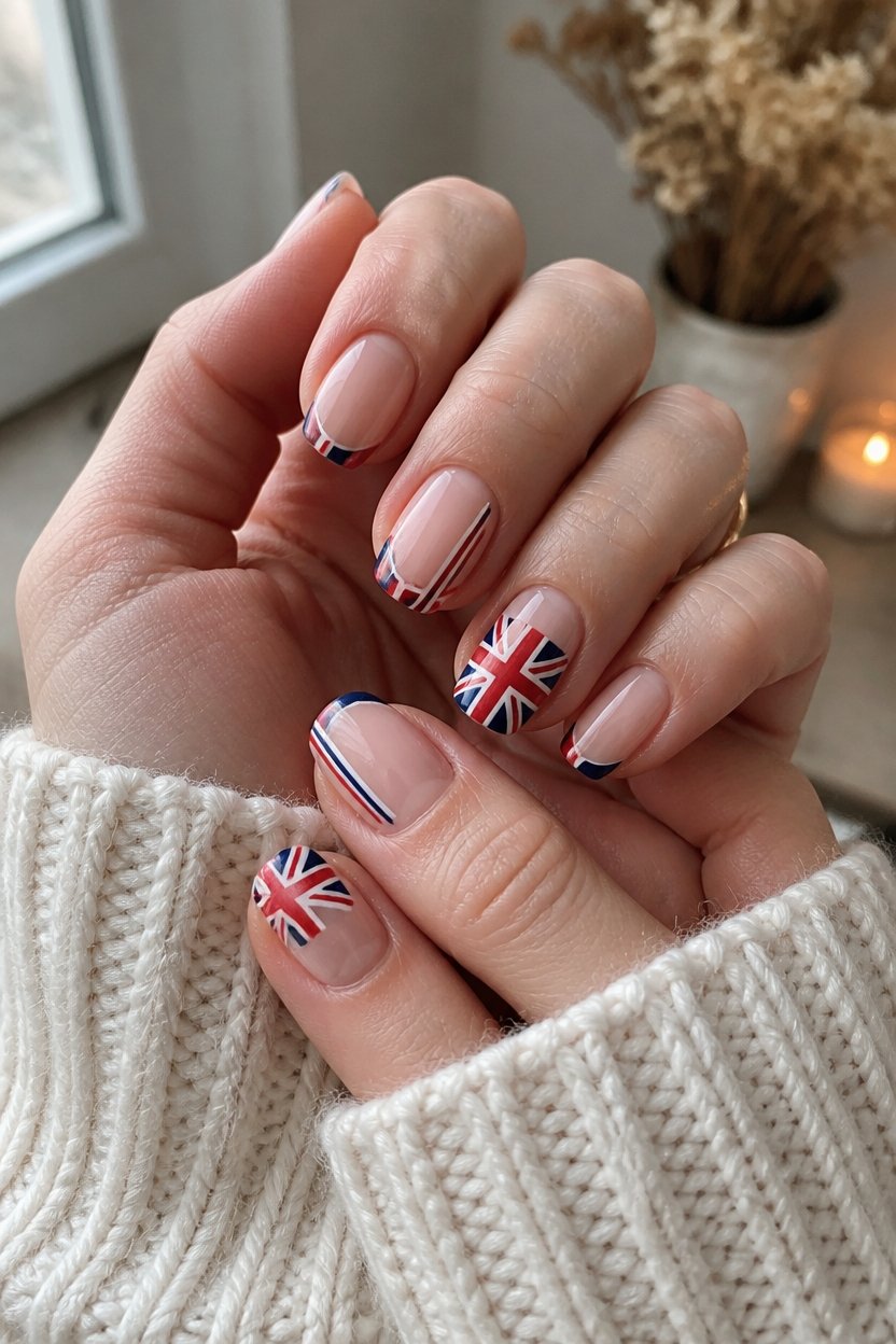 subtle patriotic nail design