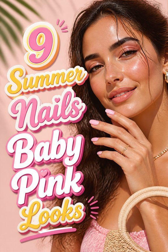 summer baby pink nails