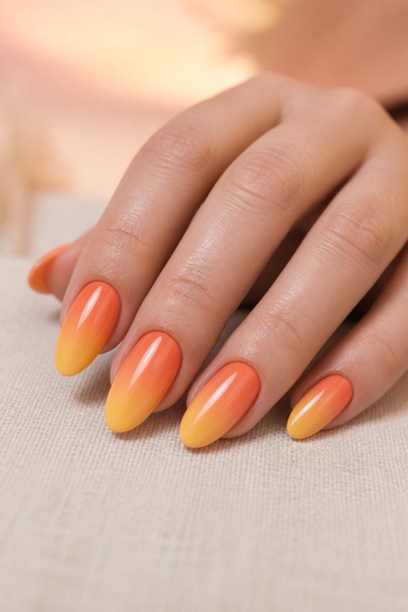 sunset ombr gradient nails