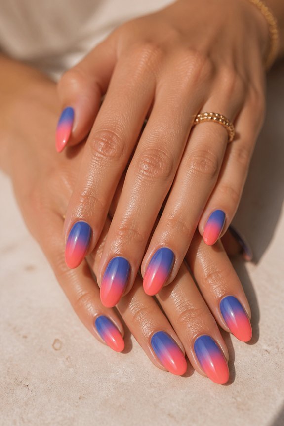 sunset ombr gradient nails